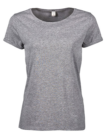 Women´s Roll-Up Tee in Heather Grey, Größe XXL