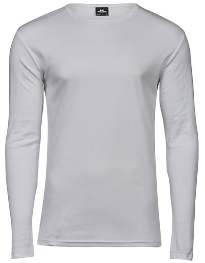 Men´s Long Sleeve Interlock Tee in White, Größe 3XL