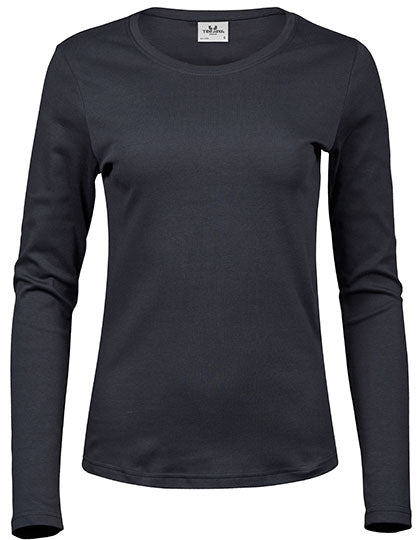 Women´s Long Sleeve Interlock Tee in Dark Grey (Solid), Größe 3XL