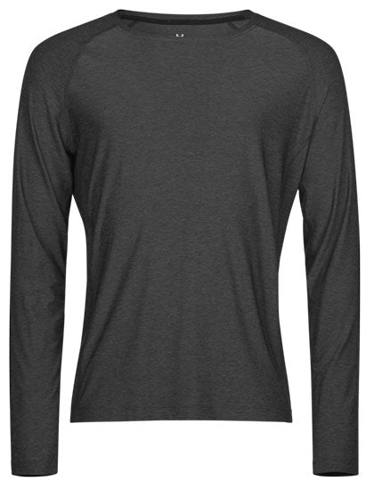 Long Sleeve CoolDry Tee in Black Melange, Größe 3XL