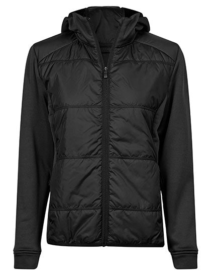 Women´s Hybrid-Stretch Hooded Jacket in Black, Größe 3XL
