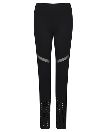 Ladies´ Panelled Legging in Black, Größe XXL
