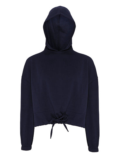 Women´s Cropped Oversize Hoodie in Navy, Größe XXL