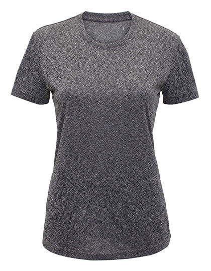 Women´s Recycled Performance T-Shirt in Black Melange, Größe XL