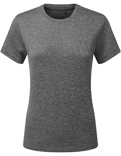 Women´s Textured Recycled T-Shirt in Black Melange, Größe XXL