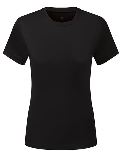 Women´s Textured Recycled T-Shirt in Black, Größe XXL