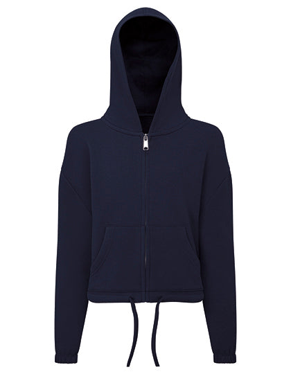 Kids Recycled Cropped Oversize Full-Zip Hoodie in Navy, Größe 12/13