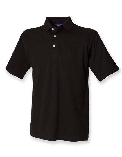 Classic Cotton Piqué Polo Shirt in Black, Größe 3XL
