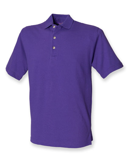 Classic Cotton Piqué Polo Shirt in Purple, Größe XXL