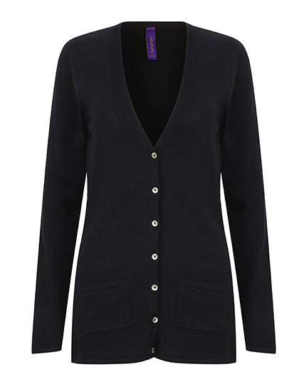 Ladies´ Lightweight V-Neck Cardigan in Navy, Größe 4XL