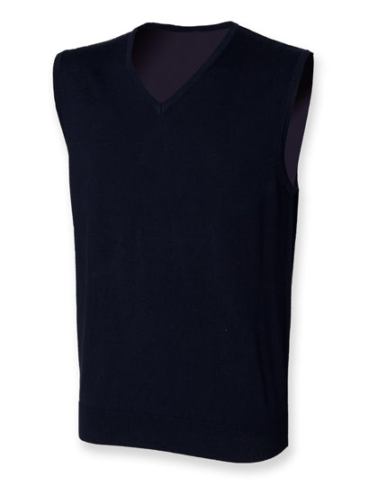 Men´s Lightweight Sleeveless V-Neck Jumper in Navy, Größe 4XL