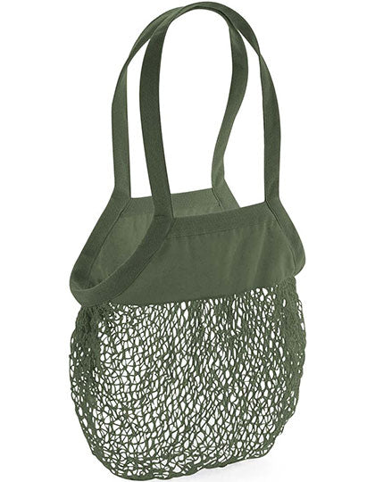 Organic Cotton Mesh Grocery Bag in Olive Green, Größe 38 x 41 cm