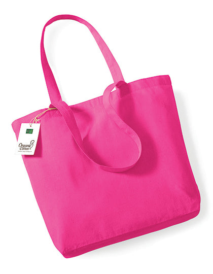 Organic Cotton Shopper in Fuchsia, Größe 32 x 35 x 12 cm