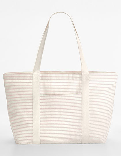 Striped Organic Cotton Shopper in Red Stripe, Größe 45 x 37 x 14 cm