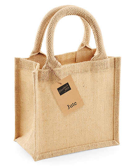 Jute Petite Gift Bag in Natural, Größe 20 x 20 x 12 cm