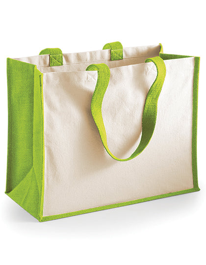 Printers Jute Classic Shopper in Apple Green, Größe 42 x 33 x 19 cm