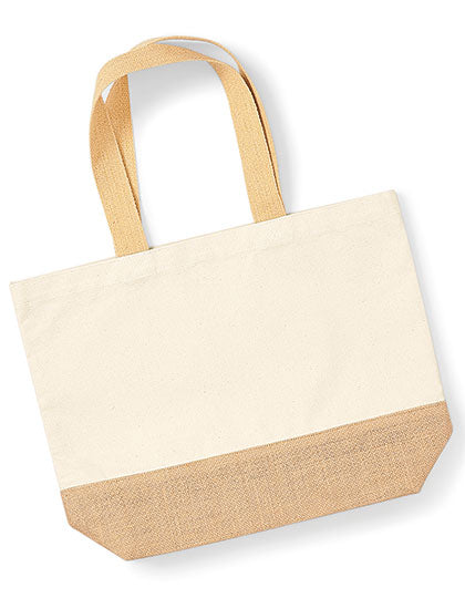 Jute Base Canvas Bag in Natural, Größe 34 x 36 x 13 cm