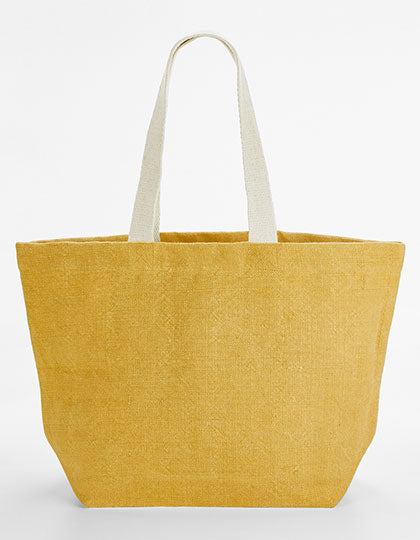 Soft Washed Jute Beach Bag in Saffron, Größe 35 x 37 x 18 cm