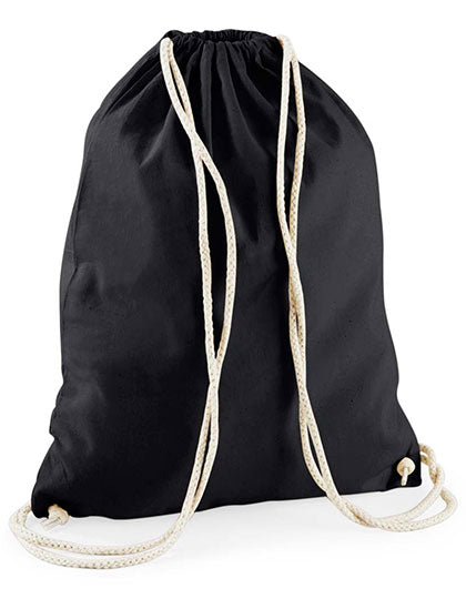Recycled Cotton Gymsac in Black, Größe 37 x 46 cm