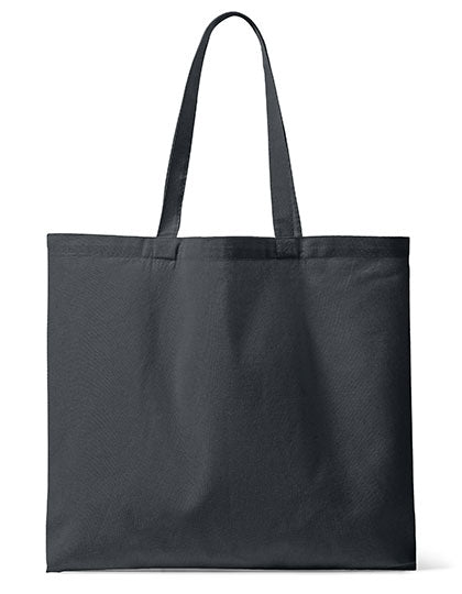 Organic Canvas Carrier Bag Medium Long Handle London 02 in Dark Grey, Größe 42 x 48 x 10 cm