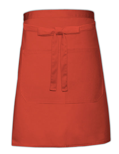 Baker´s Apron With Pocket in Terracotta (ca. Pantone 4840), Größe 90 x 50 cm