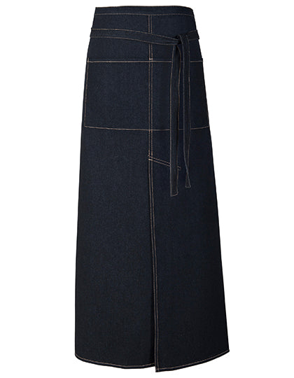 Jeans Bistro Apron With Split in Black, Größe 100 x 100 cm