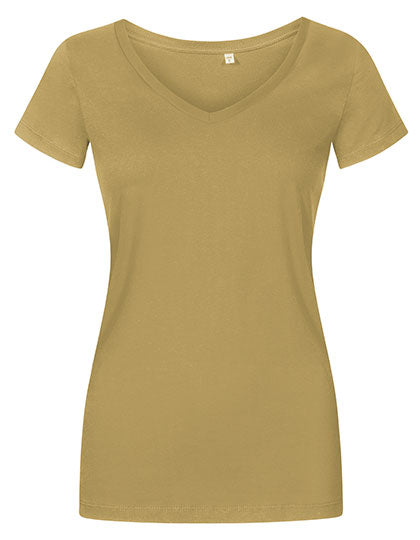 Women´s V-Neck T-Shirt in Olive, Größe 3XL