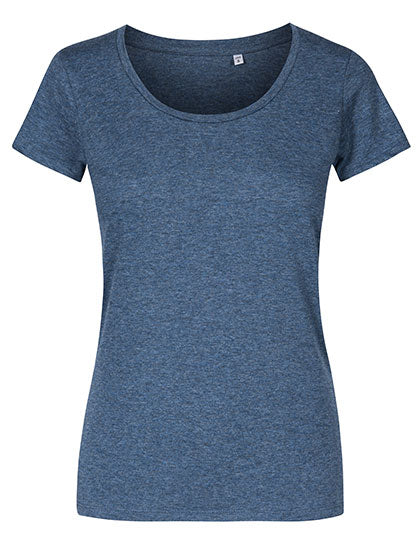 Women´s Deep Scoop T-Shirt in Heather Navy, Größe 3XL