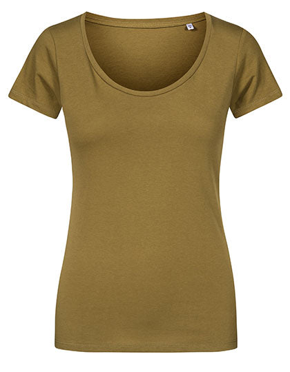 Women´s Deep Scoop T-Shirt in Olive, Größe 3XL