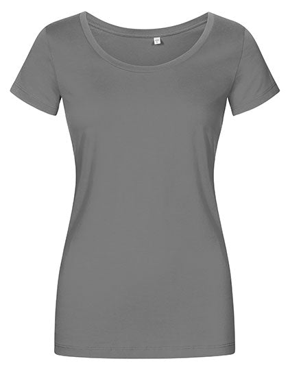 Women´s Deep Scoop T-Shirt in Steel Grey (Solid), Größe 3XL