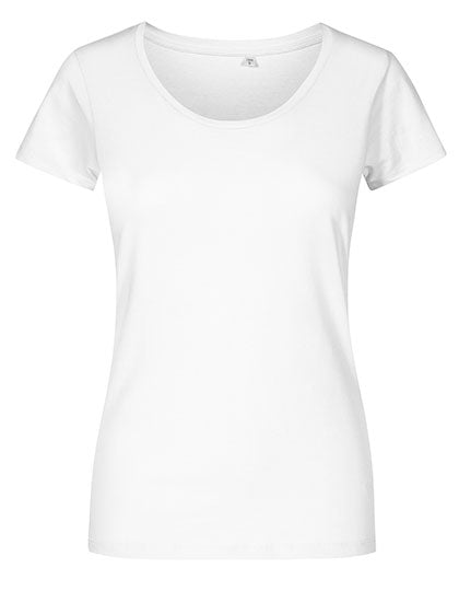 Women´s Deep Scoop T-Shirt in White, Größe 3XL