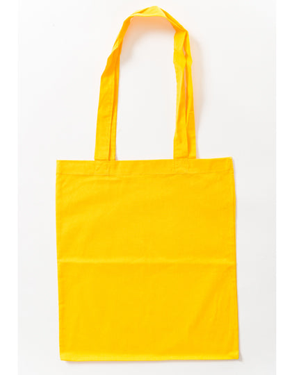 Cotton Bag Colored Long Handles in Yellow (ca. Pantone 115U-HKS 04), Größe approx. 38 x 42 cm