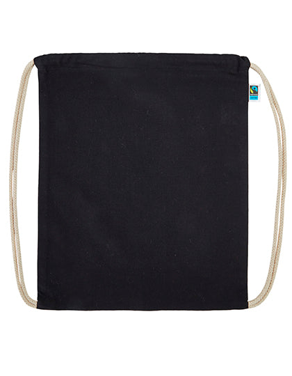 Fairtrade Cotton Gymbag in Black, Größe 38 x 46 cm