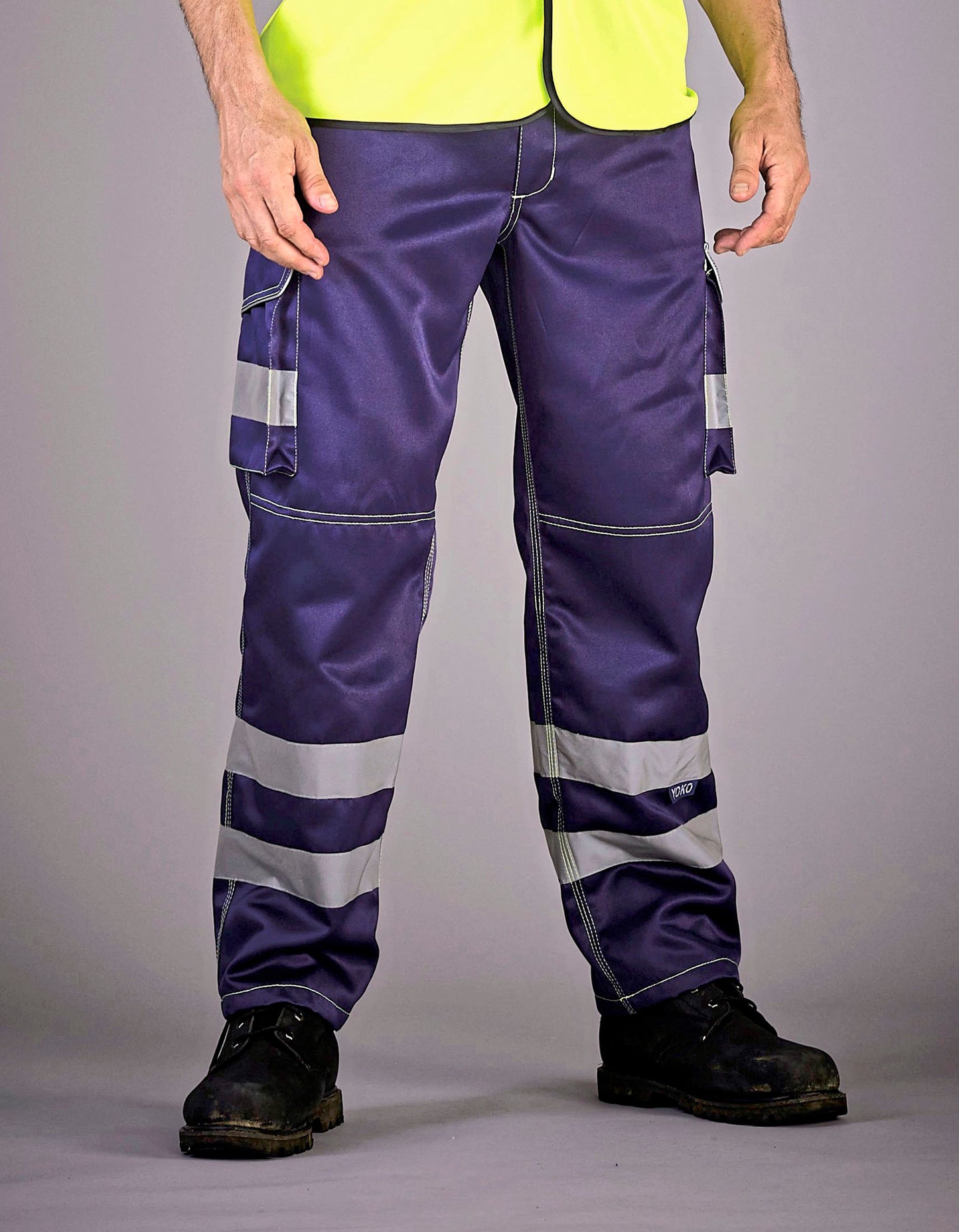 Hi-Vis Cargo Trousers With Knee Pad Pockets