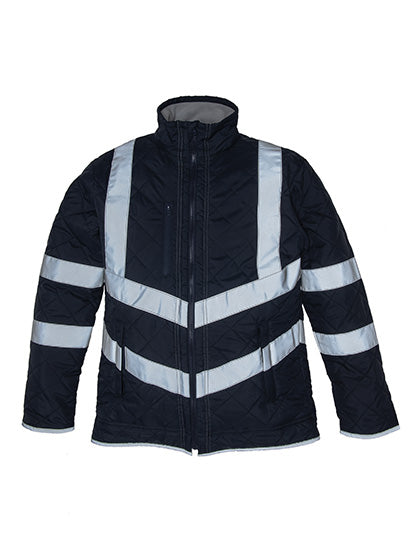 Hi-Vis Kensington Jacket With Fleece Lining in Navy, Größe 3XL