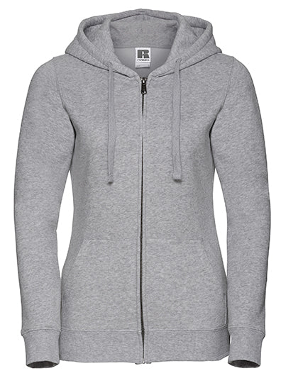 Ladies´ Authentic Zipped Hood Jacket in Light Oxford (Heather), Größe XXL