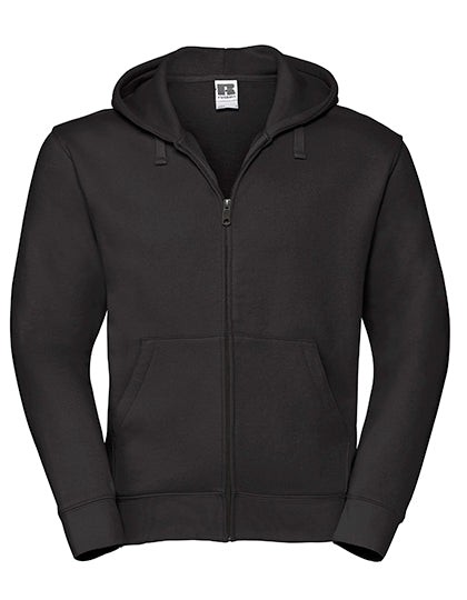 Adults' Authentic Zipped Hood Jacket in Black, Größe 5XL
