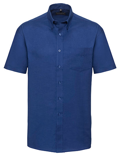 Men´s Short Sleeve Easy Care Oxford Shirt in Bright Royal, Größe 6XL (53/54)