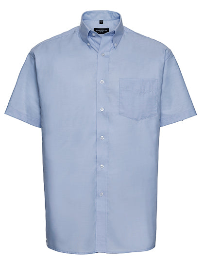 Men´s Short Sleeve Easy Care Oxford Shirt in Oxford Blue, Größe 6XL (53/54)