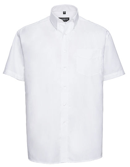 Men´s Short Sleeve Easy Care Oxford Shirt in White, Größe 6XL (53/54)