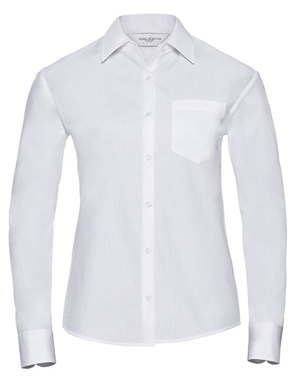 Ladies' Long Sleeve Classic Pure Cotton Poplin Shirt