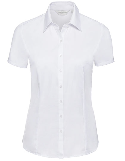 Ladies' Short Sleeve Tailored Herringbone Shirt