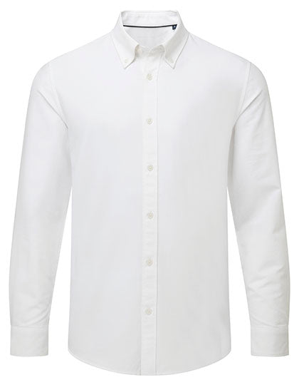 Men´s Cotton Long Sleeve Oxford Shirt in White, Größe 3XL