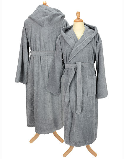 Bathrobe With Hood in Anthracite Grey, Größe 3XL