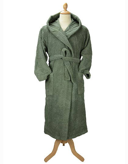 Bathrobe With Hood in Army Green, Größe 3XL