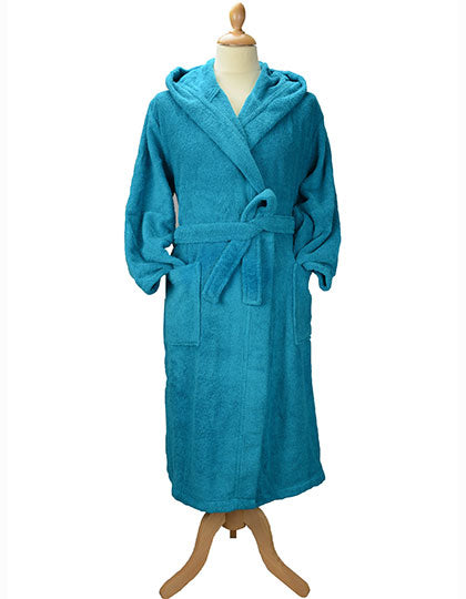 Bathrobe With Hood in Deep Blue, Größe 3XL
