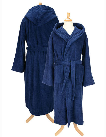 Bathrobe With Hood in French Navy, Größe 3XL