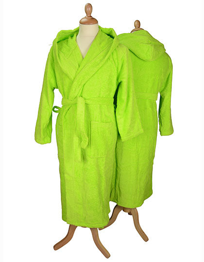 Bathrobe With Hood in Lime Green, Größe 3XL