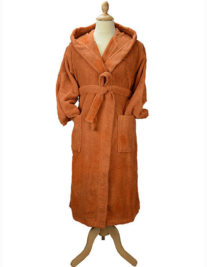 Bathrobe With Hood in Terra, Größe 3XL