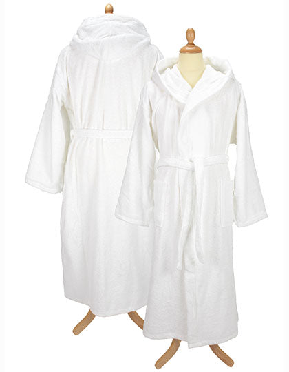 Bathrobe With Hood in White, Größe 3XL